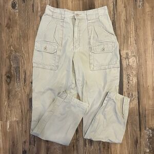 Cabela's Women's Canvas Cargo Pants 7 Pocket Hiker Beige Size 8